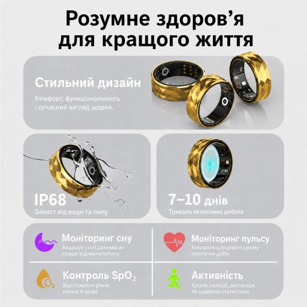 Фото - Смарт - кільце INSPIRE HSR12 Gold (HSR12-8-gold)
